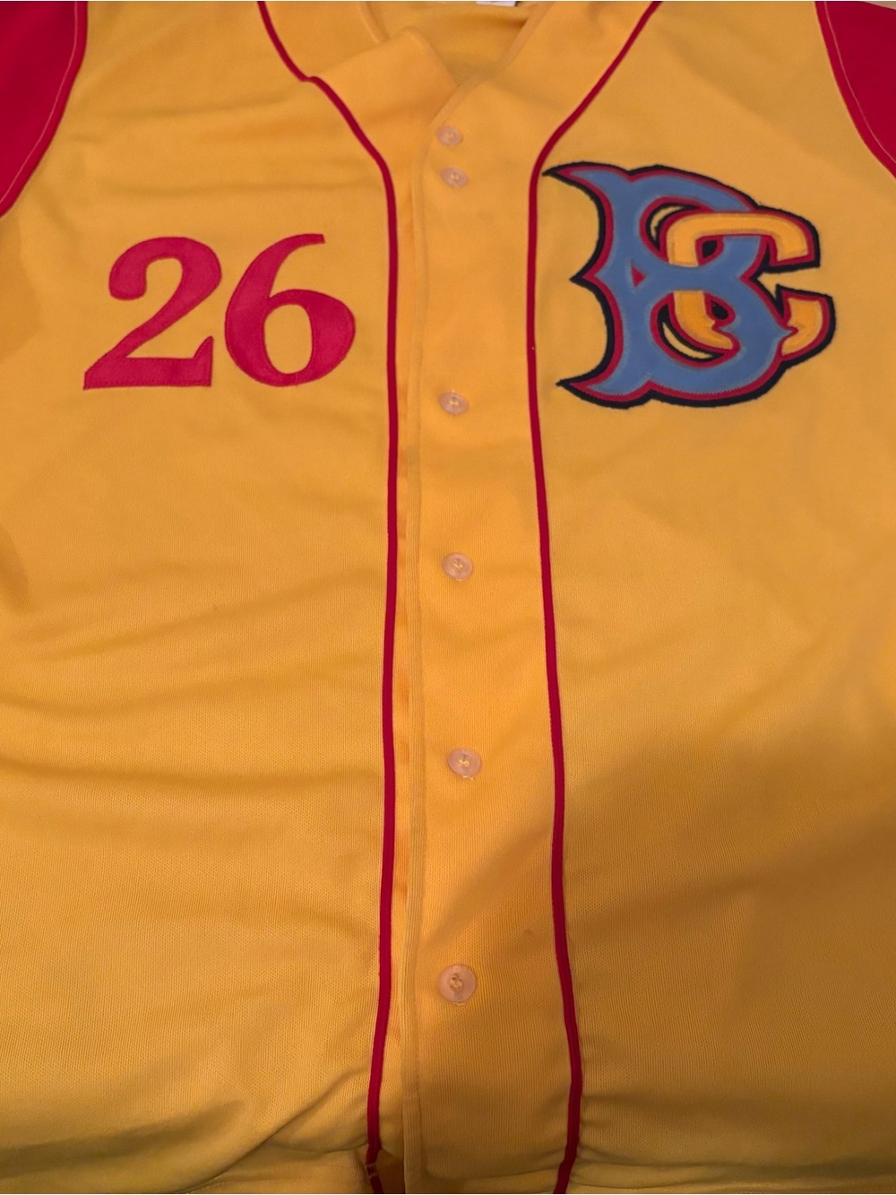 Brooklyn Cyclones Yellow Gold Fashion Jersey OT Sports Jersey Size 48 NY Mets